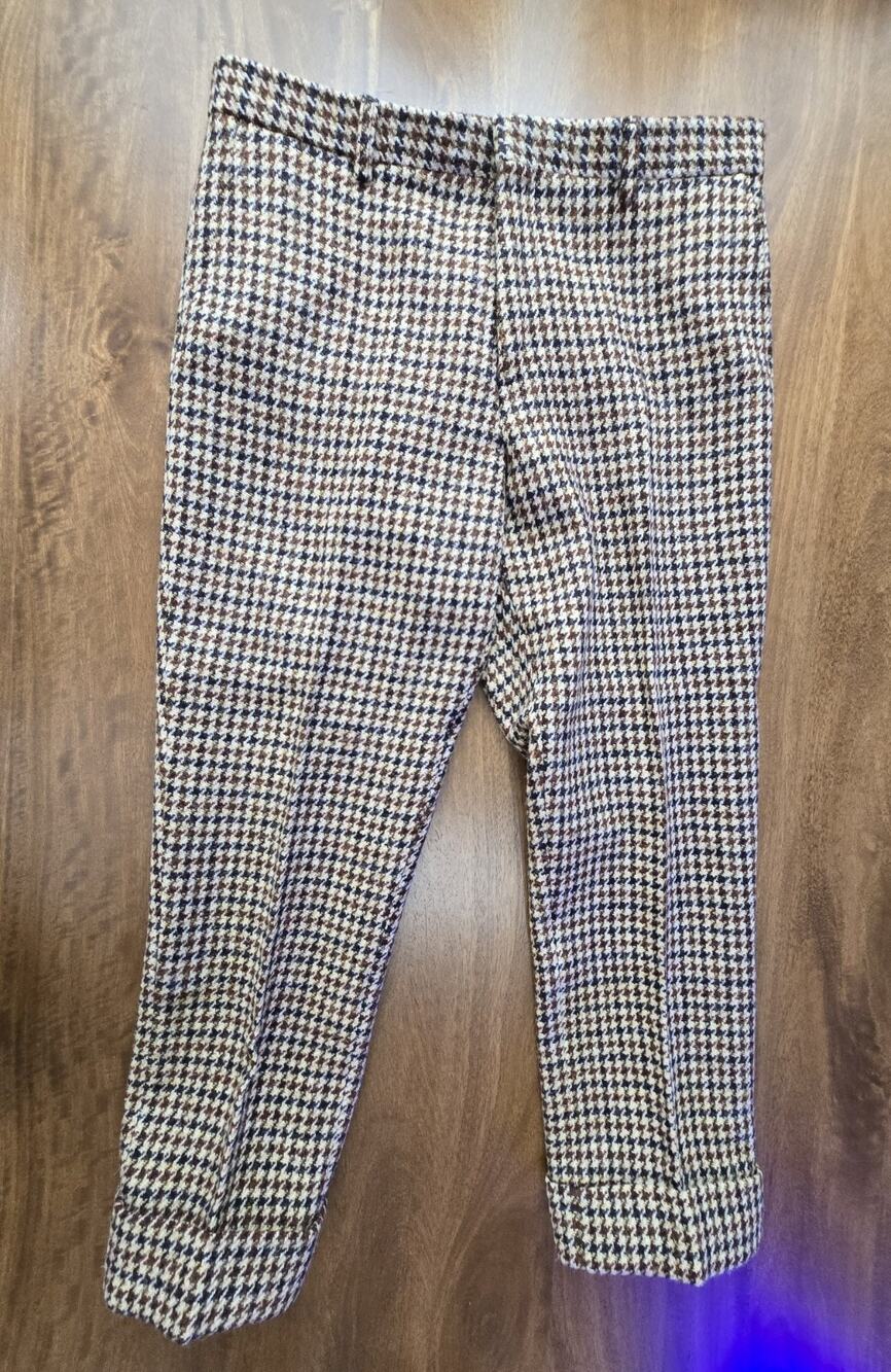 Men’s Wool Houndstooth Trousers 32 Waist